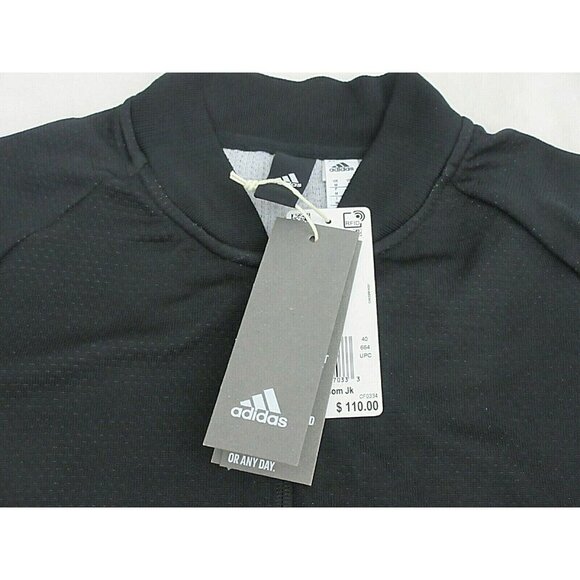 Adidas Women's ID Knit Bomber Full Zip Track Jacket Black White Stripe NWT - Picture 6 of 7